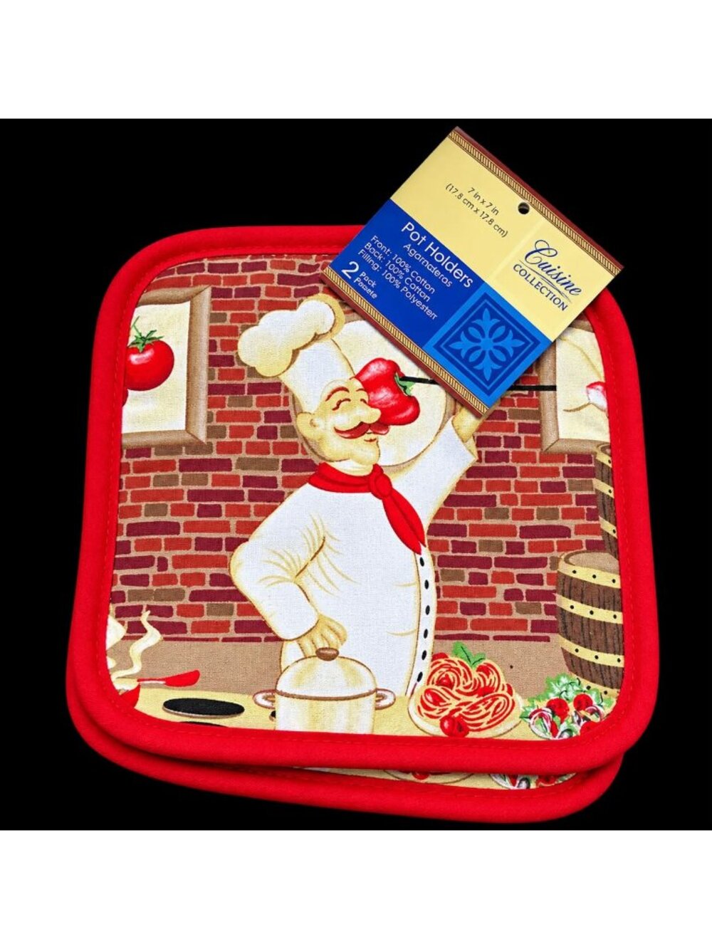 Italian Chef Kitchen Pot Holder Set
